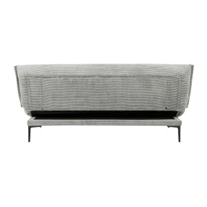 Canapé-lit VELARIS – Tissu velours gris foncé – Structure bois – Matelas intégré – Élégant et compact