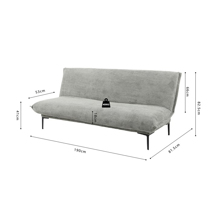 Canapé-lit VELARIS – Tissu velours gris foncé – Structure bois – Matelas intégré – Élégant et compact