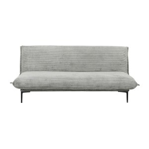 Canapé-lit VELARIS – Tissu velours gris foncé – Structure bois – Matelas intégré – Élégant et compact