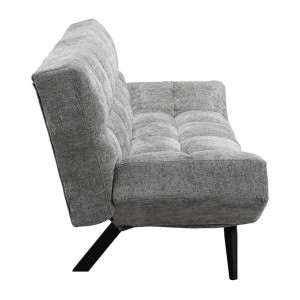 Canapé-lit SALVORA – Tissu gris – Matelas mousse intégré – Structure bois – Design compact et pratique