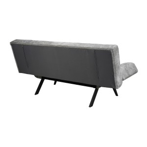 Canapé-lit SALVORA – Tissu gris – Matelas mousse intégré – Structure bois – Design compact et pratique