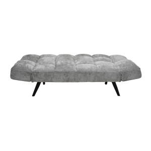 Canapé-lit SALVORA – Tissu gris – Matelas mousse intégré – Structure bois – Design compact et pratique