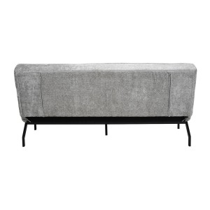 Canapé-lit CALMORA – Tissu gris – Matelas intégré – Structure bois – Design compact et élégant