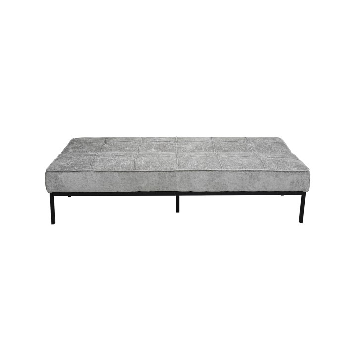 Canapé-lit CALMORA – Tissu gris – Matelas intégré – Structure bois – Design compact et élégant