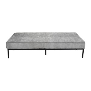 Canapé-lit CALMORA – Tissu gris – Matelas intégré – Structure bois – Design compact et élégant