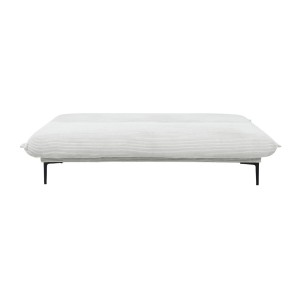 Canapé-lit VELARIS – Tissu velours gris clair – Structure bois – Matelas intégré – Design compact et élégant