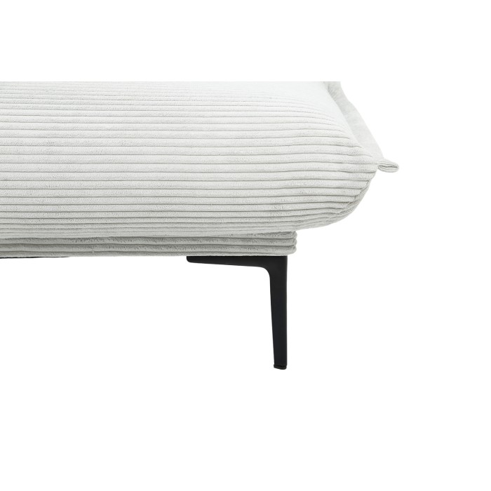 Canapé-lit VELARIS – Tissu velours gris clair – Structure bois – Matelas intégré – Design compact et élégant