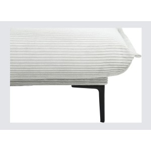 Canapé-lit VELARIS – Tissu velours gris clair – Structure bois – Matelas intégré – Design compact et élégant