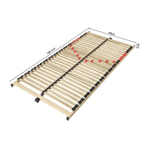 Sommier ZITTARO – 28 lattes – 90x190 cm – Finition chêne et noir – Confort durable et format pratique