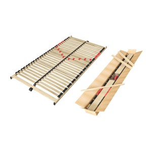 Sommier ZITTARO – 28 lattes – 90x190 cm – Finition chêne et noir – Confort durable et format pratique