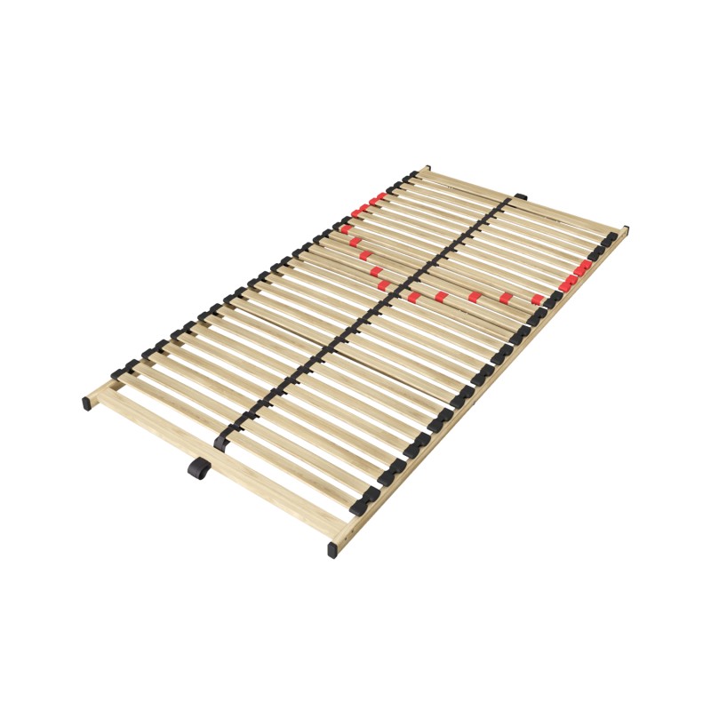 Sommier ZITTARO – 28 lattes – 90x190 cm – Finition chêne et noir – Confort durable et format pratique