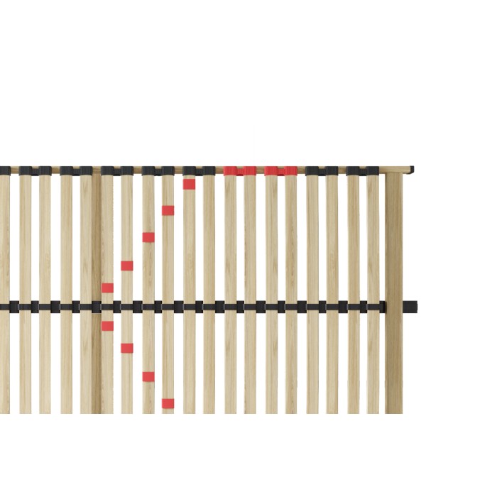 Sommier ZITTARO – 28 lattes – 90x200 cm – Finition chêne et noir – Soutien ferme et design sobre