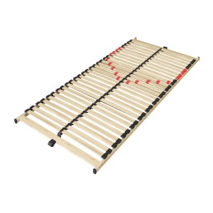 Sommier ZITTARO – 28 lattes – 90x200 cm – Finition chêne et noir – Soutien ferme et design sobre