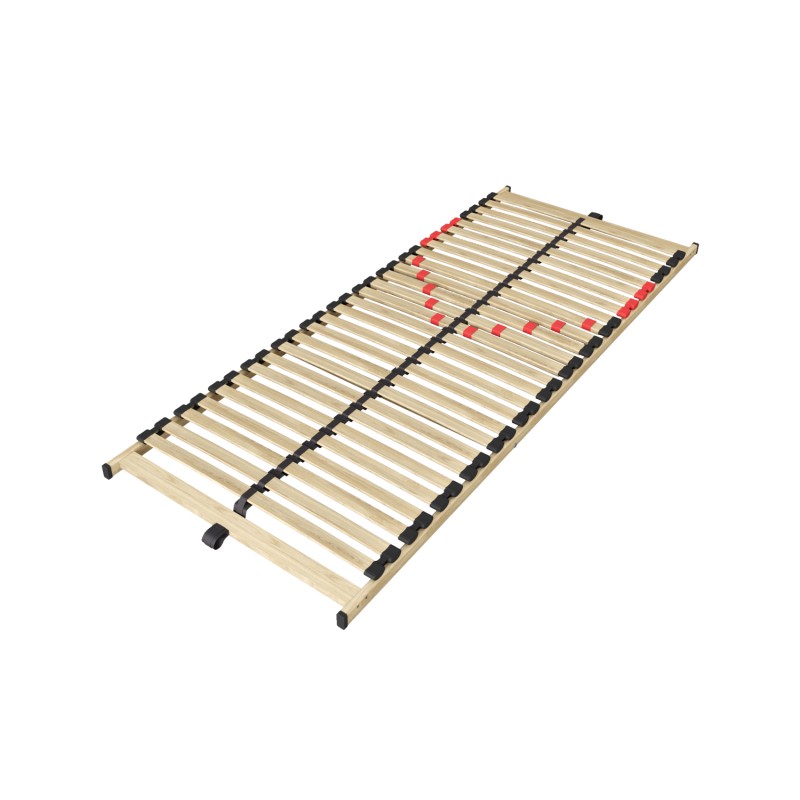 Sommier ZITTARO – 28 lattes – 80x200 cm – Finition chêne et noir – Confort renforcé et design élégant