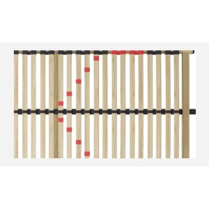 Sommier ZITTARO – 28 lattes – 80x200 cm – Finition chêne et noir – Confort renforcé et design élégant