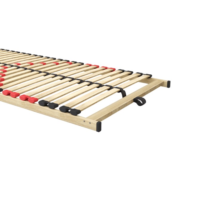 Sommier ZITTARO – 28 lattes – 80x200 cm – Finition chêne et noir – Confort renforcé et design élégant