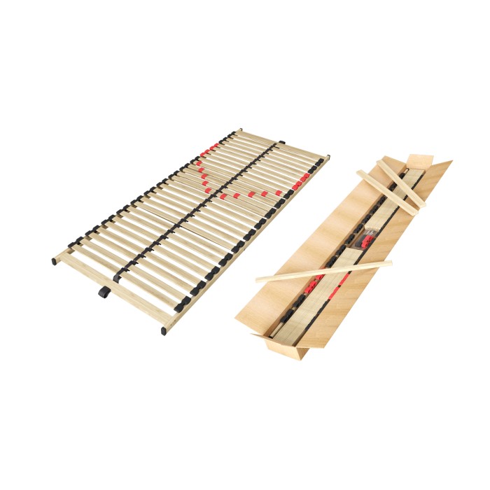 Sommier ZITTARO – 28 lattes – 80x200 cm – Finition chêne et noir – Confort renforcé et design élégant