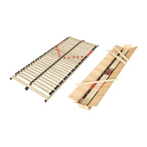 Sommier ZITTARO – 28 lattes – 80x200 cm – Finition chêne et noir – Confort renforcé et design élégant