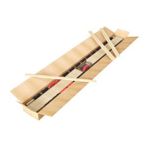 Sommier ZITTARO – 28 lattes – 80x200 cm – Finition chêne et noir – Confort renforcé et design élégant