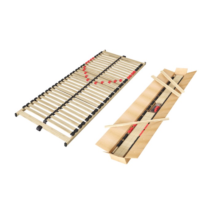 Sommier ZITTARO – 28 lattes – 70x190 cm – Finition chêne et noir – Soutien optimal et design sobre