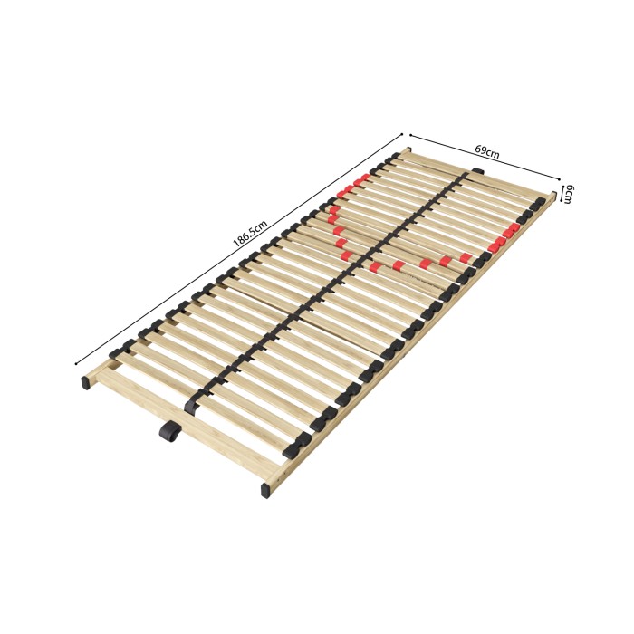 Sommier ZITTARO – 28 lattes – 70x190 cm – Finition chêne et noir – Soutien optimal et design sobre