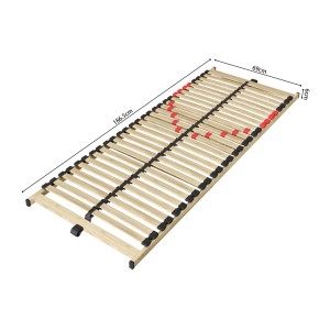 Sommier ZITTARO – 28 lattes – 70x190 cm – Finition chêne et noir – Soutien optimal et design sobre