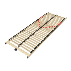 Sommier ZITTARO – 28 lattes – 70x200 cm – Finition chêne et noir – Confort et robustesse