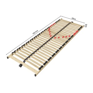 Sommier ZITTARO – 28 lattes – 70x200 cm – Finition chêne et noir – Confort et robustesse