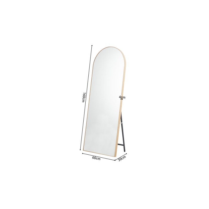Miroir ROSALIA – 60x160 cm – Finition chêne vieilli – Grand miroir sur pied – Charme rustique