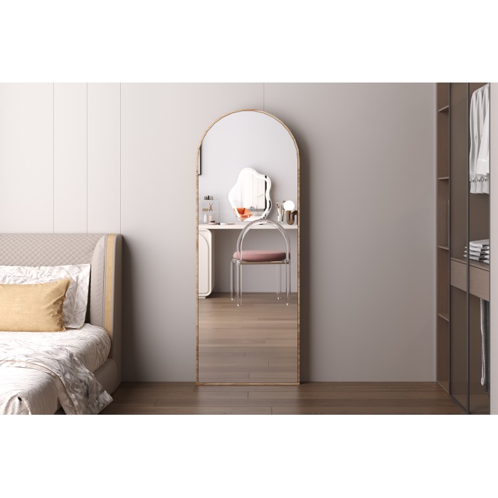 Miroir ROSALIA – 60x160 cm – Finition chêne vieilli – Grand miroir sur pied – Charme rustique