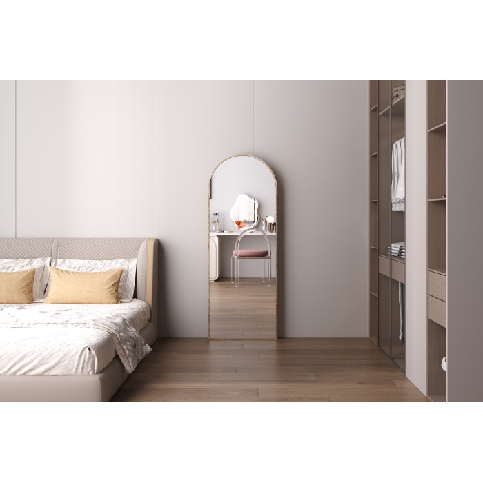 Miroir ROSALIA – 60x160 cm – Finition chêne vieilli – Grand miroir sur pied – Charme rustique