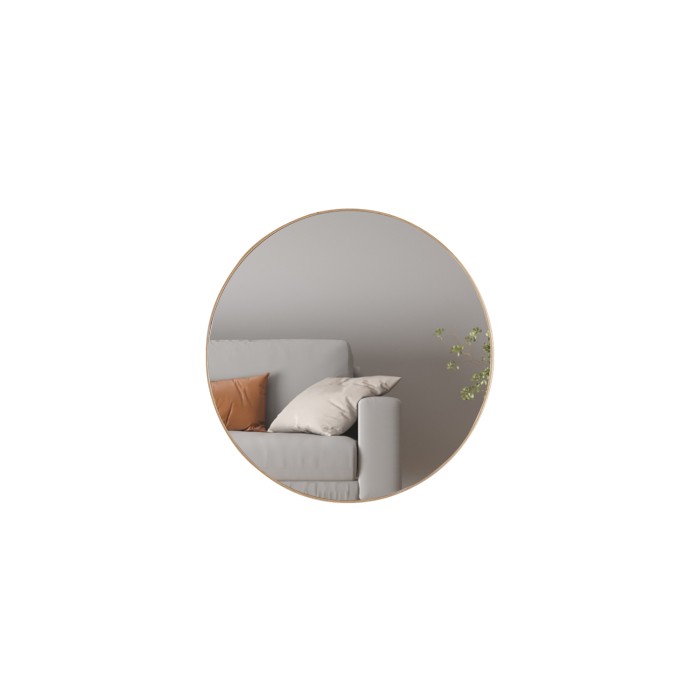 Miroir rond RIO – 80 cm – Finition chêne vieilli – MDF décor bois – Design naturel et tendance