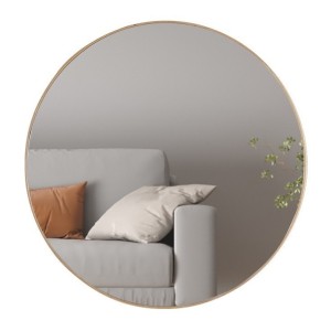 Miroir rond RIO – 80 cm – Finition chêne vieilli – MDF décor bois – Design naturel et tendance