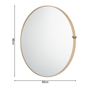Miroir rond RIO – 80 cm – Finition chêne vieilli – MDF décor bois – Design naturel et tendance