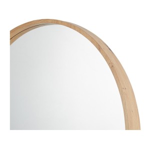 Miroir rond RIO avec bord – 80 cm – Finition chêne vieilli – Cadre épais – Design naturel et moderne