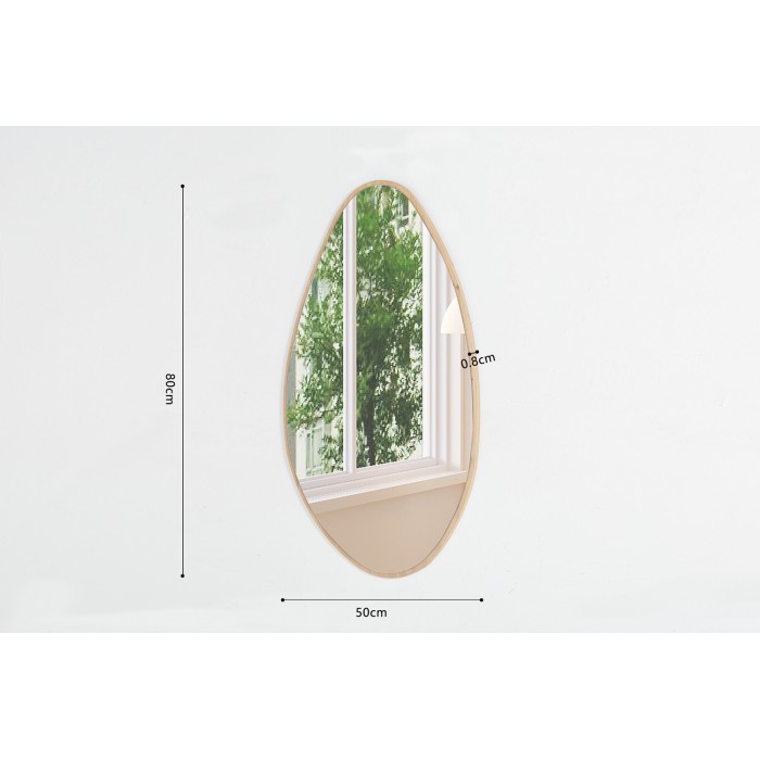 Miroir asymétrique NARA – 50x80 cm – Finition chêne vieilli – MDF décor bois – Style organique et tendance