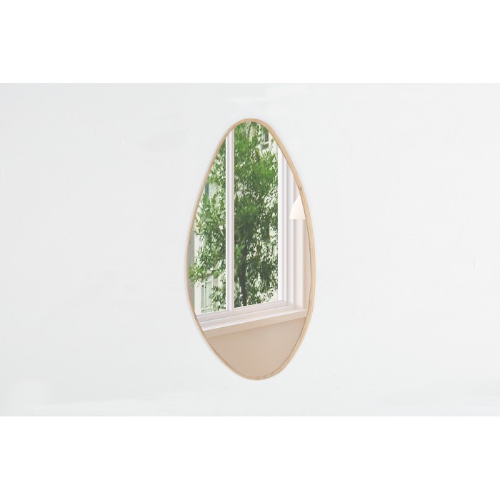 Miroir asymétrique NARA – 50x80 cm – Finition chêne vieilli – MDF décor bois – Style organique et tendance