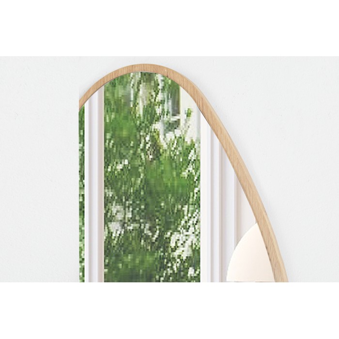 Miroir asymétrique NARA – 50x80 cm – Finition chêne vieilli – MDF décor bois – Style organique et tendance