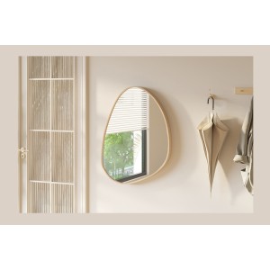 Miroir asymétrique NARA – 60x80 cm – Finition chêne vieilli – MDF décor bois – Design organique