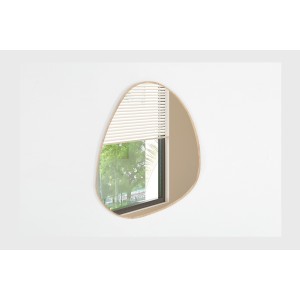 Miroir asymétrique NARA – 60x80 cm – Finition chêne vieilli – MDF décor bois – Design organique