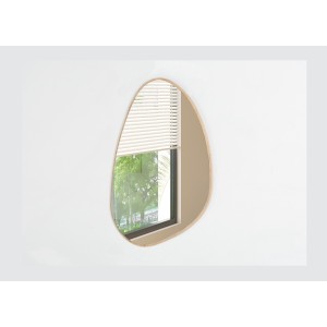 Miroir asymétrique NARA – 60x80 cm – Finition chêne vieilli – MDF décor bois – Design organique