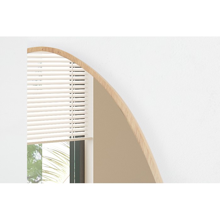 Miroir asymétrique NARA – 60x80 cm – Finition chêne vieilli – MDF décor bois – Design organique