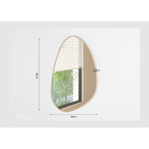 Miroir asymétrique NARA – 60x80 cm – Finition chêne vieilli – MDF décor bois – Design organique