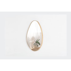 Miroir asymétrique NARA – 50x80 cm – Finition chêne vieilli – MDF décor bois – Design organique et moderne