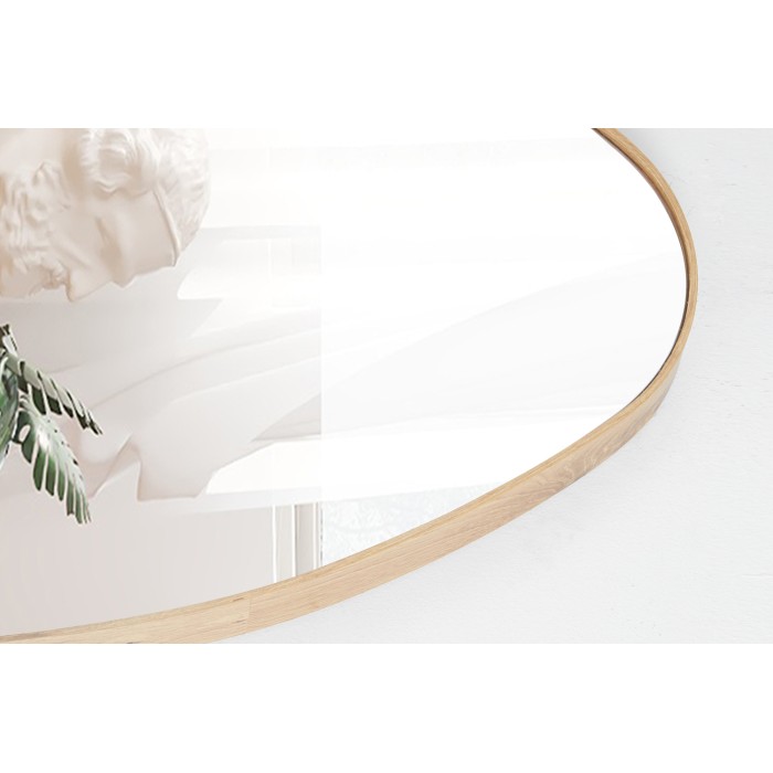 Miroir asymétrique NARA – 50x80 cm – Finition chêne vieilli – MDF décor bois – Design organique et moderne