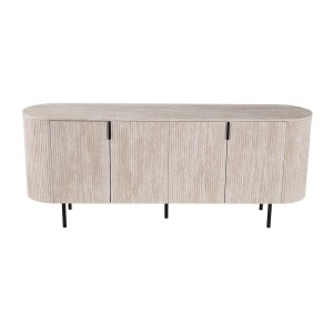 Buffet VAGOS – Coloris chêne clair – 4 portes – 200 cm – Grand bahut moderne – Rangement pratique