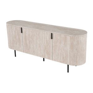 Buffet VAGOS – Coloris chêne clair – 4 portes – 200 cm – Grand bahut moderne – Rangement pratique