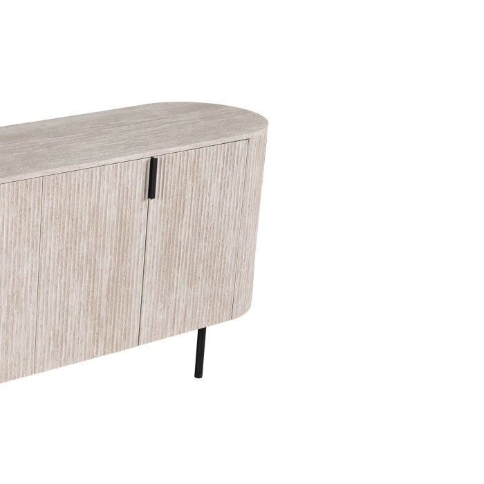 Buffet VAGOS – Coloris chêne clair – 4 portes – 200 cm – Grand bahut moderne – Rangement pratique