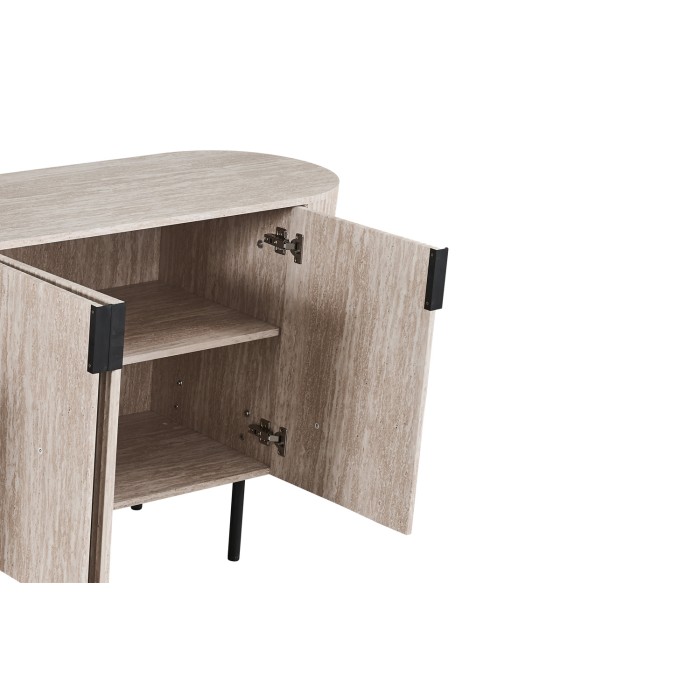 Buffet VAGOS – Coloris chêne clair – 4 portes – 200 cm – Grand bahut moderne – Rangement pratique