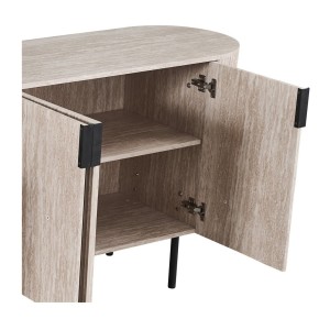 Buffet VAGOS – Coloris chêne clair – 4 portes – 200 cm – Grand bahut moderne – Rangement pratique